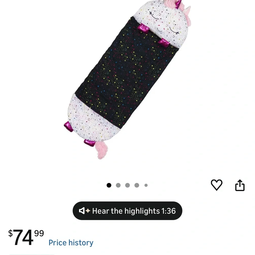 Unicorn & Star Happy Napper NWT